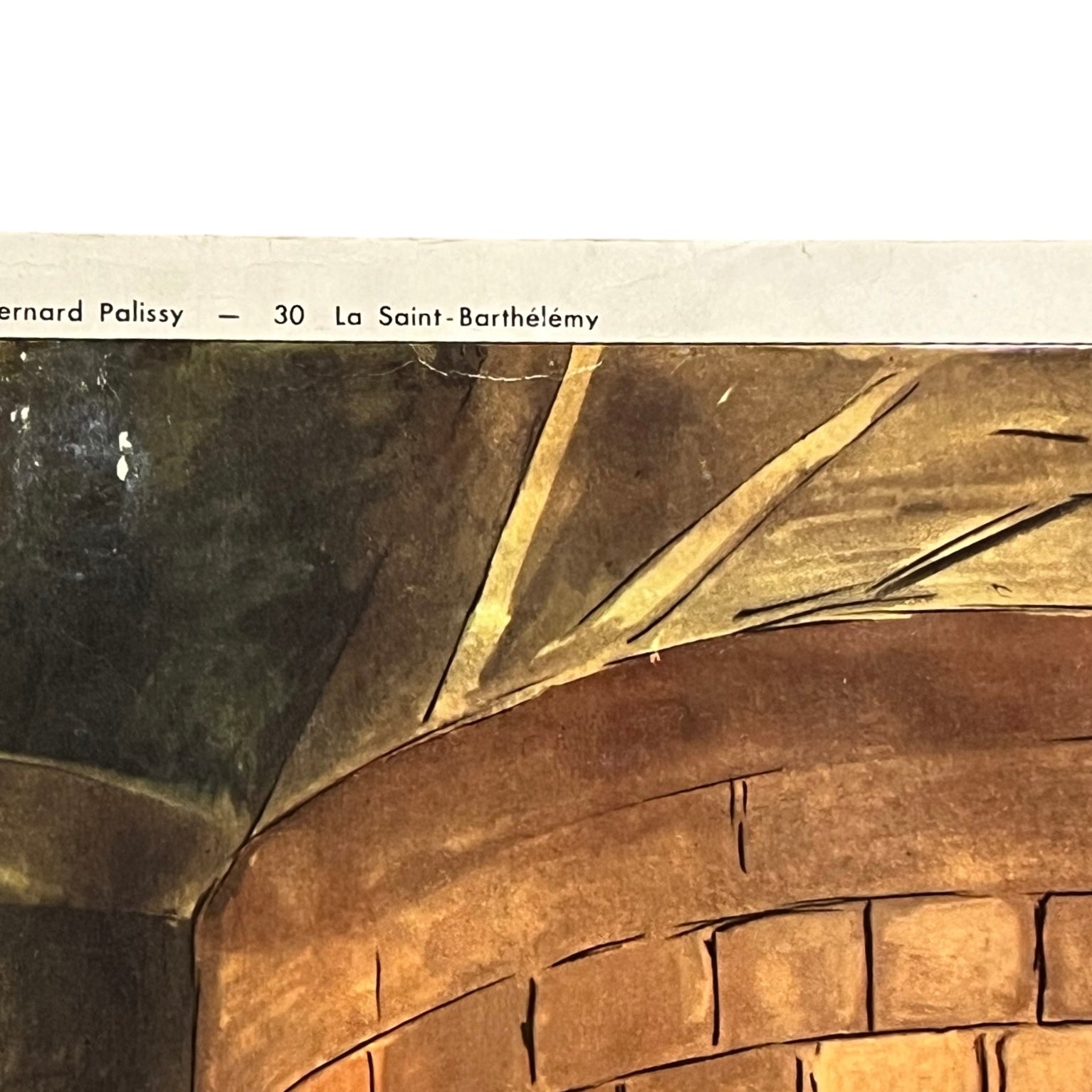 Close up of a French vintage school history poster on a white background