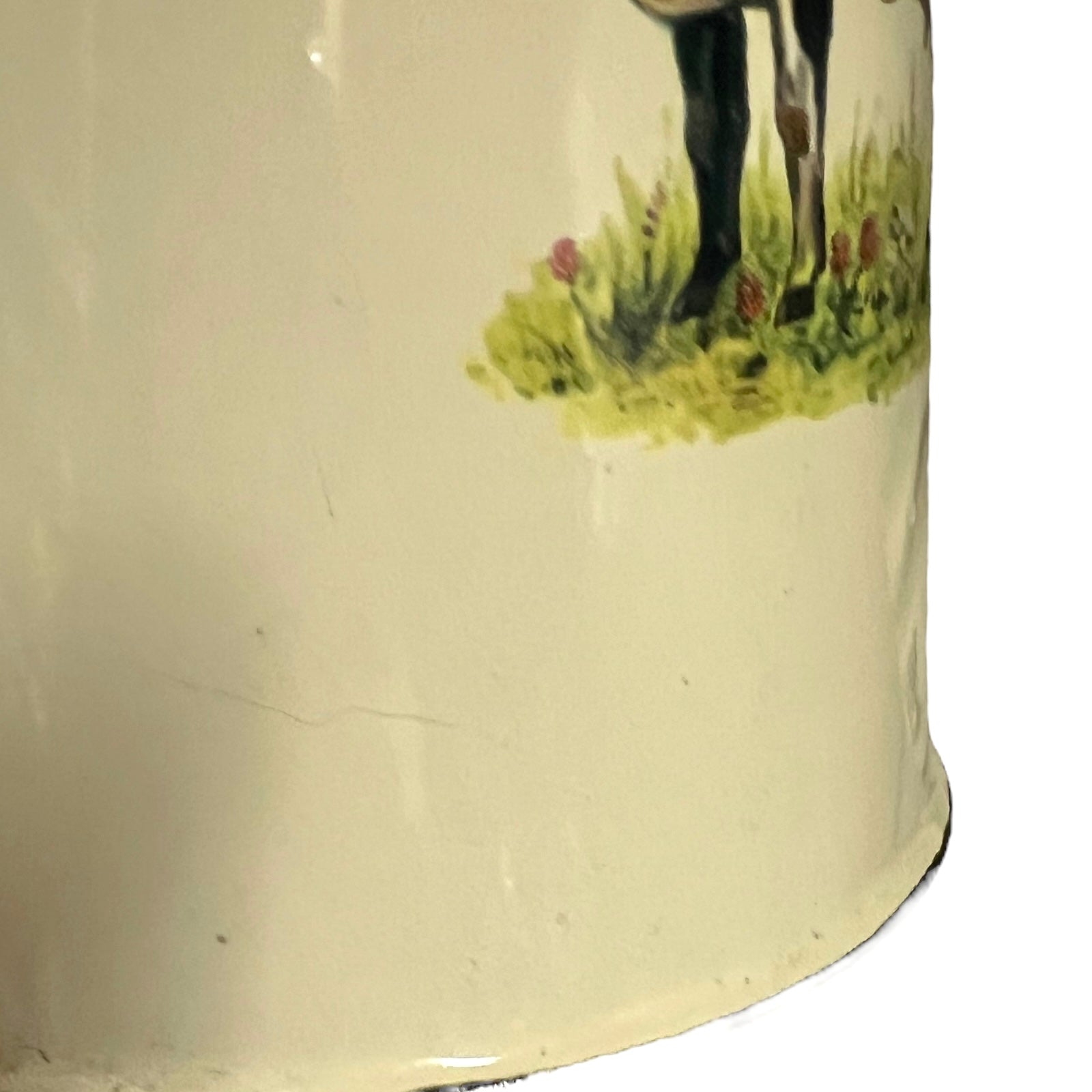 Vintage Style French Water Pitcher, Farmhouse Kitchen Tall Enamel Jug 2L 