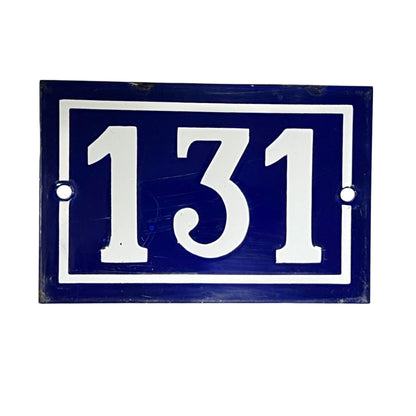 Vintage French Enamel House Number 131 – Original Door Plaque