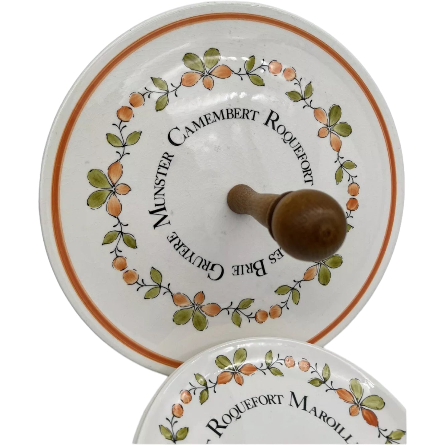 French vintage Gien cheeseboard and plate set for sale