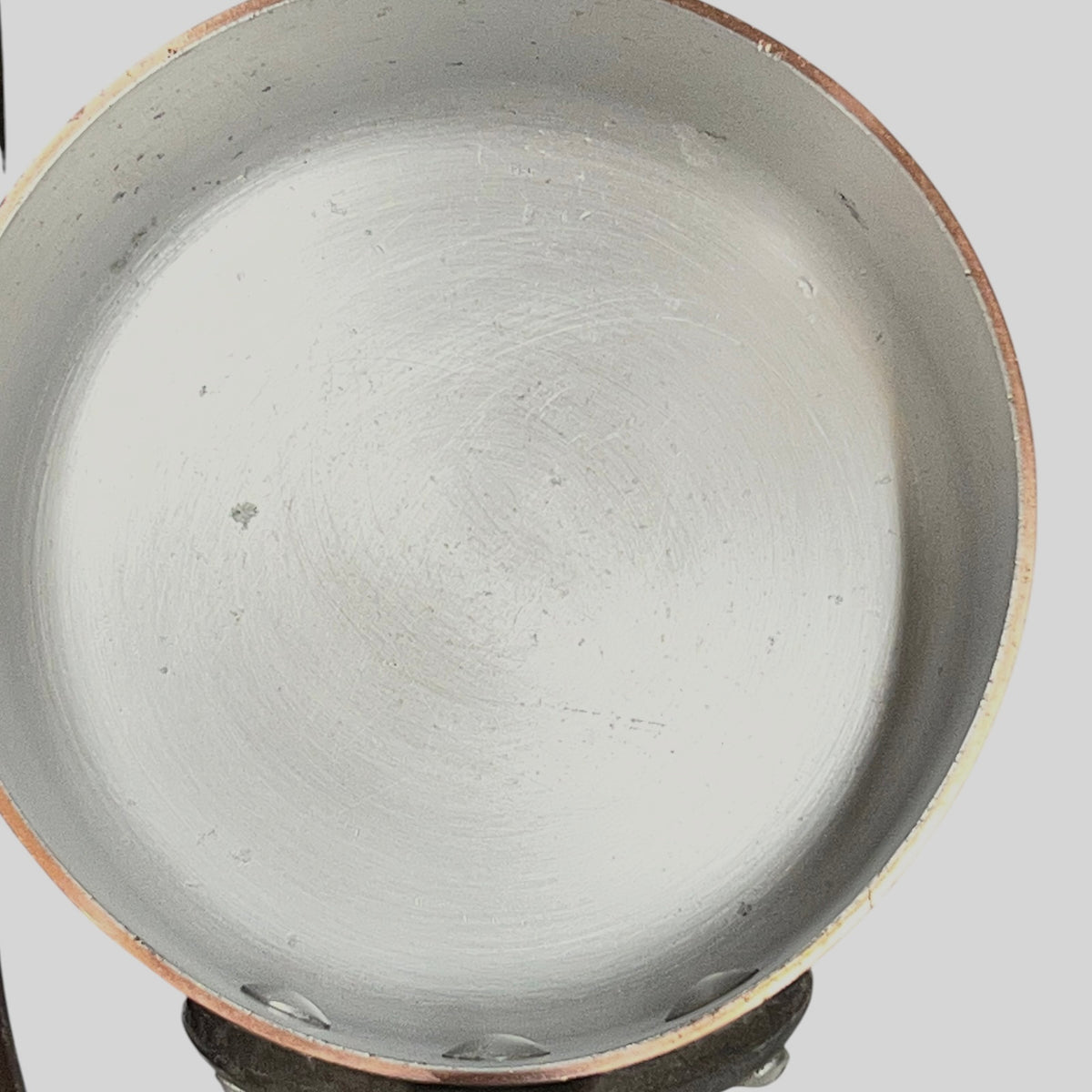 Vintage French Copper Saucepan Set of 4 | 2mm Thick | Aluminium Lined Cast Iron Handles