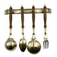 set of 4 French brass and wooden  kitchen utensils 