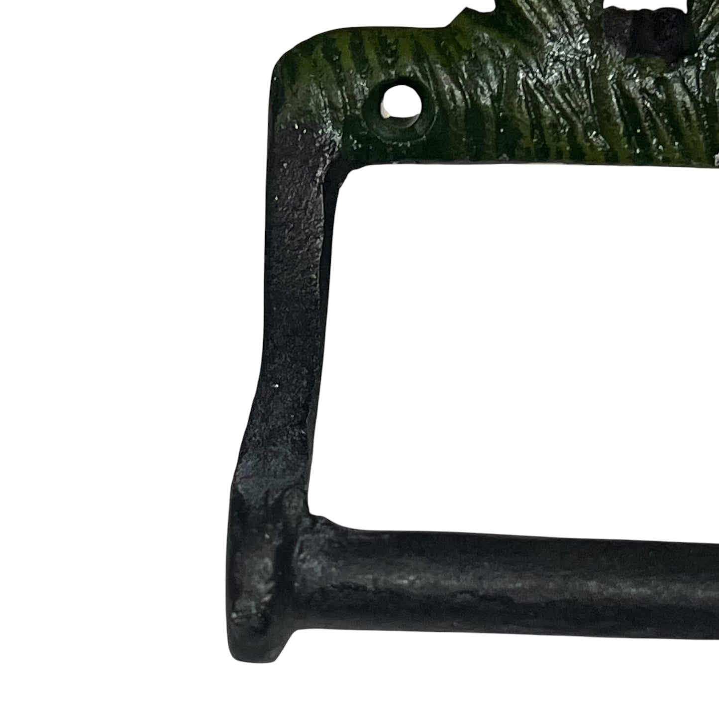 Black metal bracket on a white background