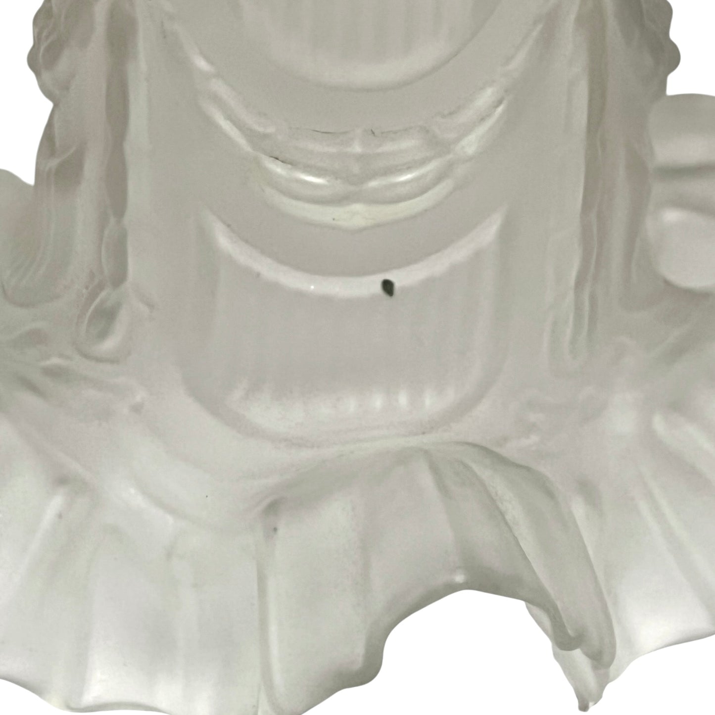 Vintage French Frosted Glass Tulip Lampshade with Brass Gallery