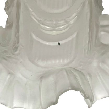 Vintage French Frosted Glass Tulip Lampshade with Brass Gallery