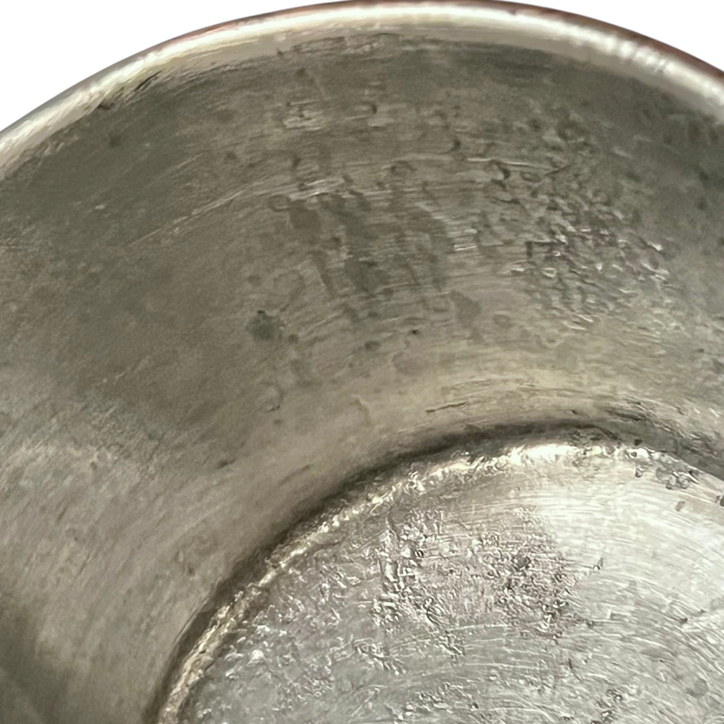 inside view of tin lined copper pan