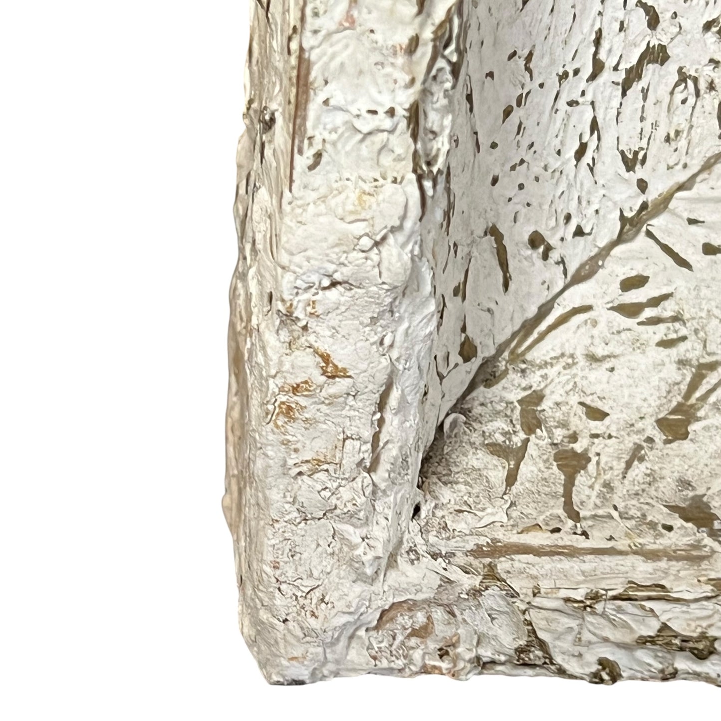 close up of a French vintage tapestry on a white background
