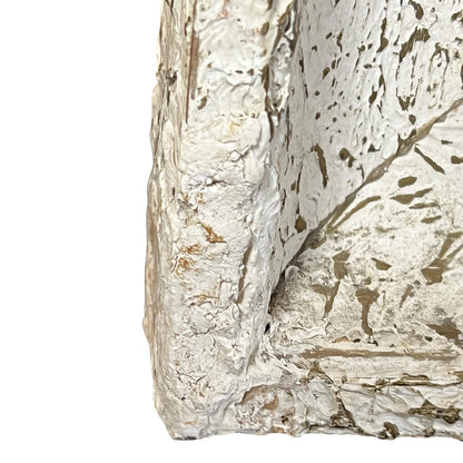 close up of a French vintage tapestry on a white background