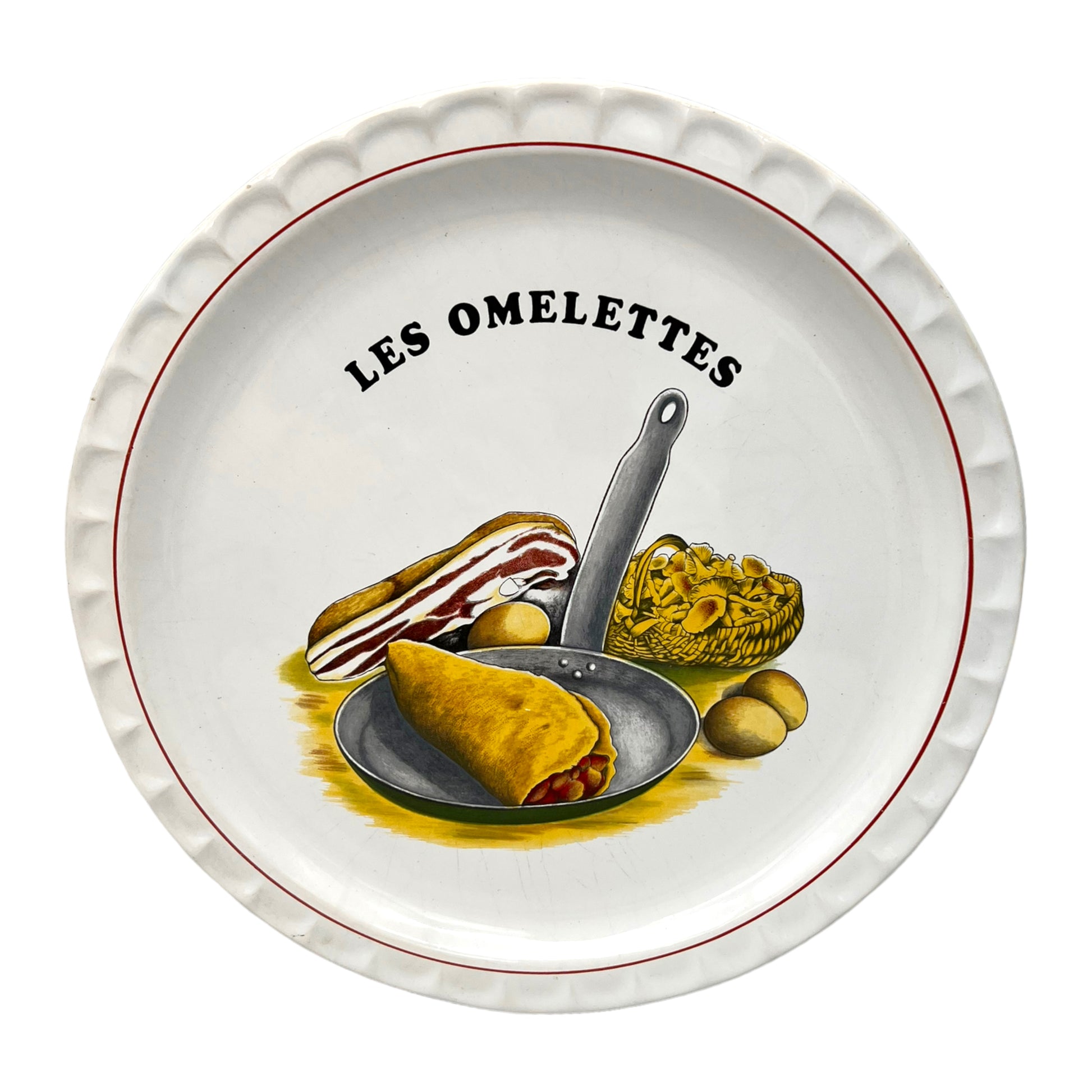 image French ceramic omelette serving plate