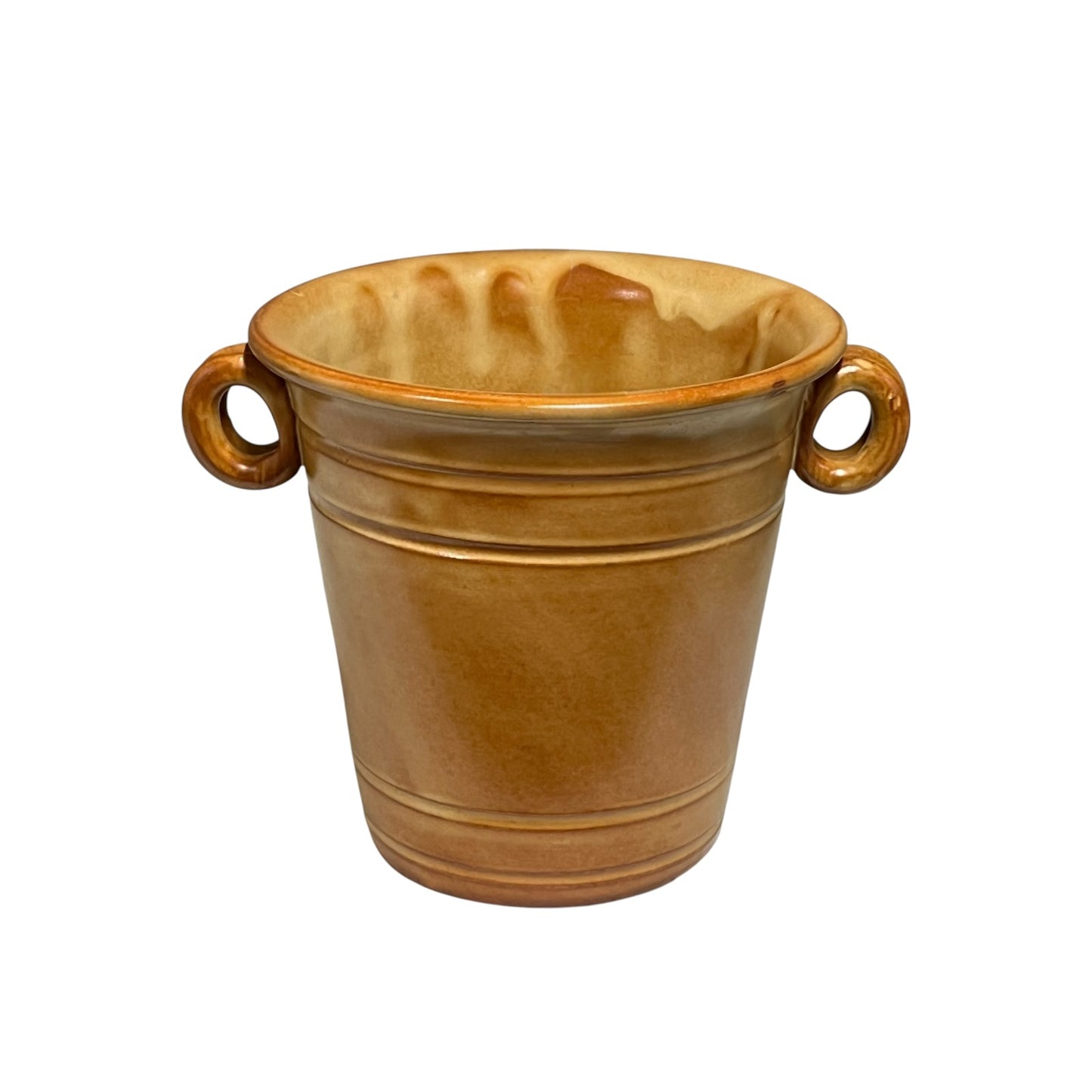 Vintage French Stoneware Ice Bucket “Glacons” – 1970s Retro Barware