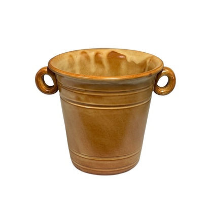 Vintage French Stoneware Ice Bucket “Glacons” – 1970s Retro Barware
