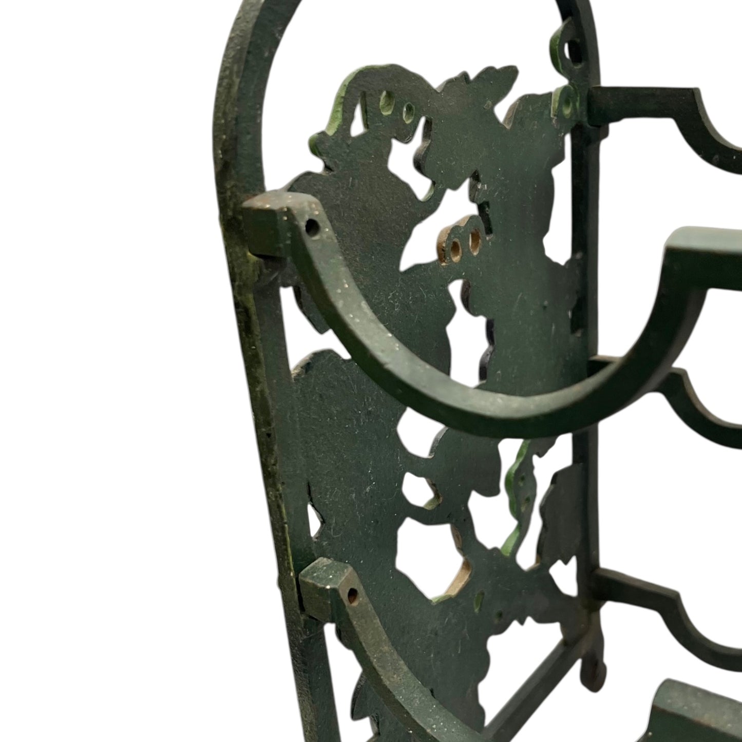 French Vintage Cast Iron Wine Bottle Rack Stand | Holds 12 Bottles | Grape Decor