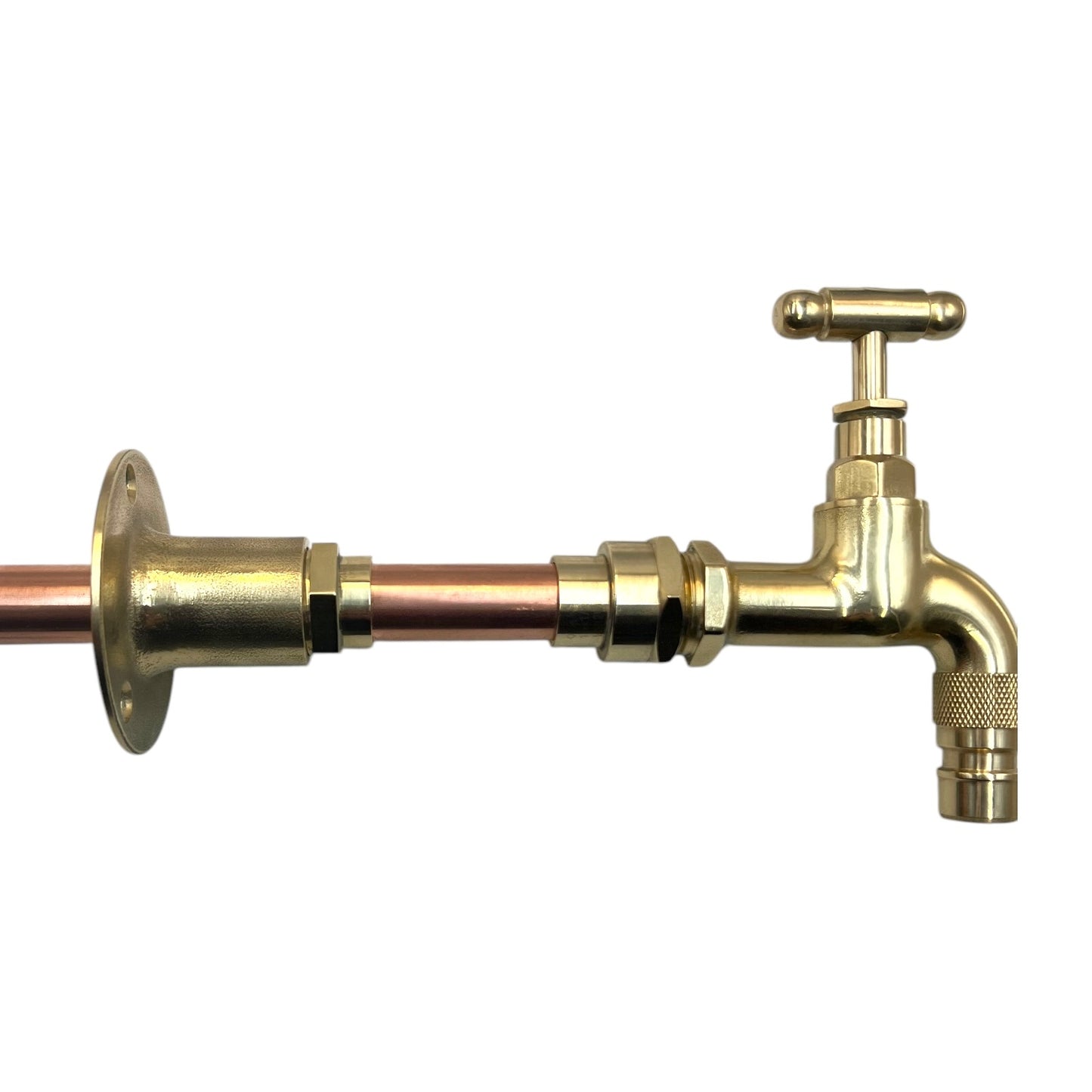 Vintage Style Brass Kitchen or Bathroom Tap, Wall Mounted Tap