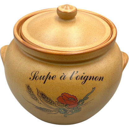 Vintage French Onion Soup Tureen – 3L Ceramic Crock with Lid | Rustic Country Kitchen