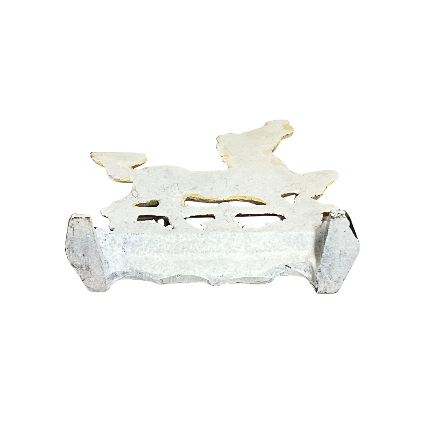 close up of a doorstop on a white background