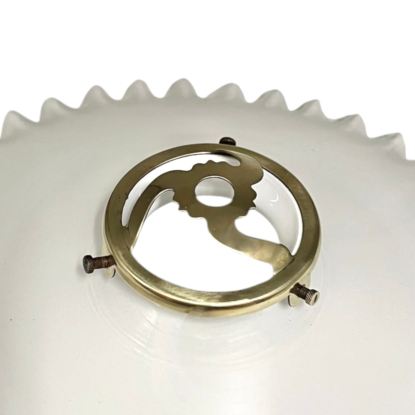 Brass lamp gallery on a white background