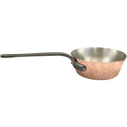 Vintage French Copper Saute Pan, 22cm Saucepan with Tin Lining, 2mm thick 