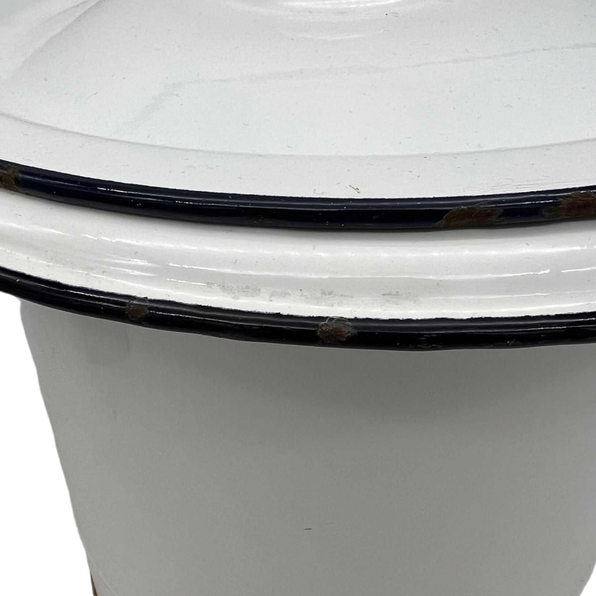 image 6 French vintage enamel lidded bucket