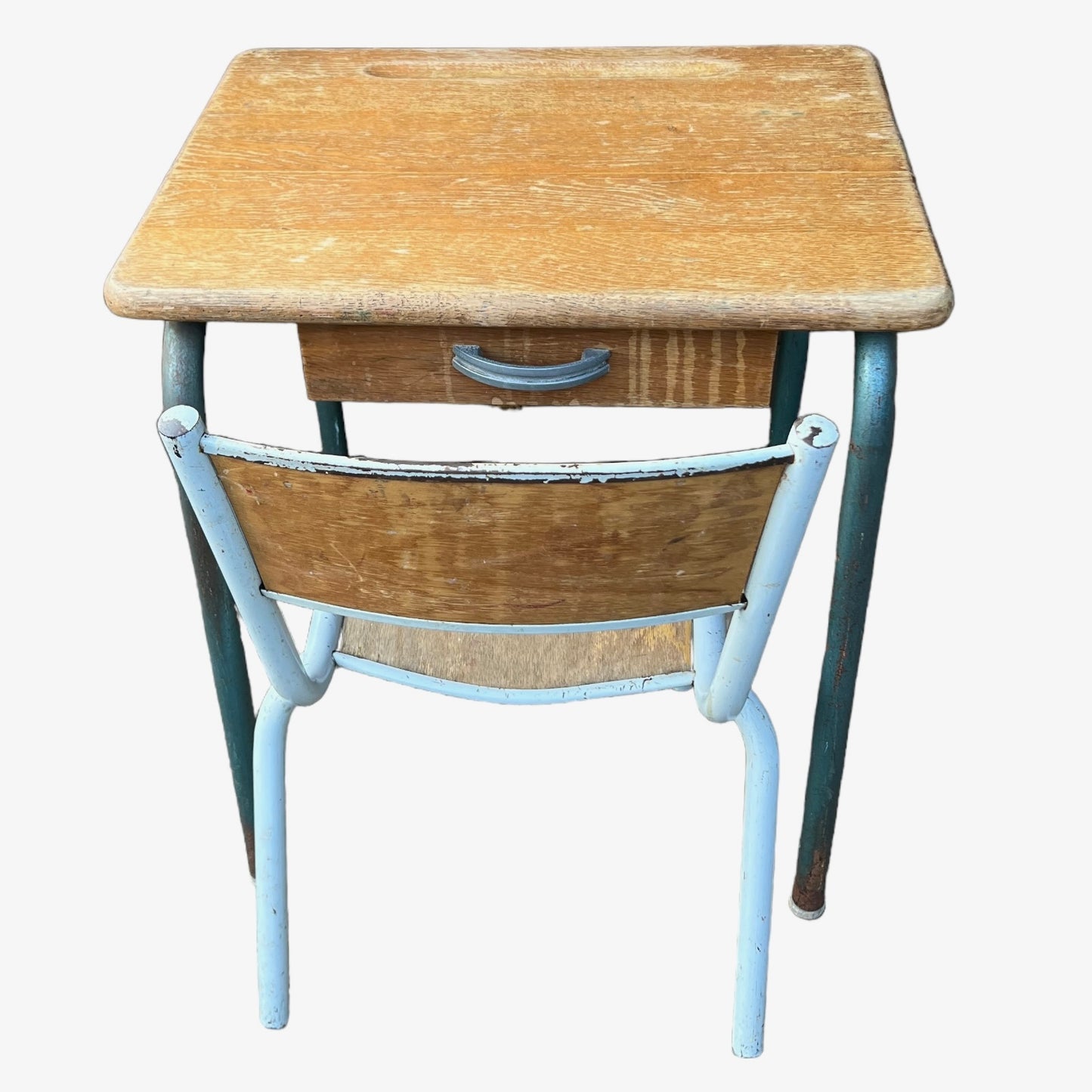 Vintage Childs French School Desk and Chair, Solid Condition - H 56cm