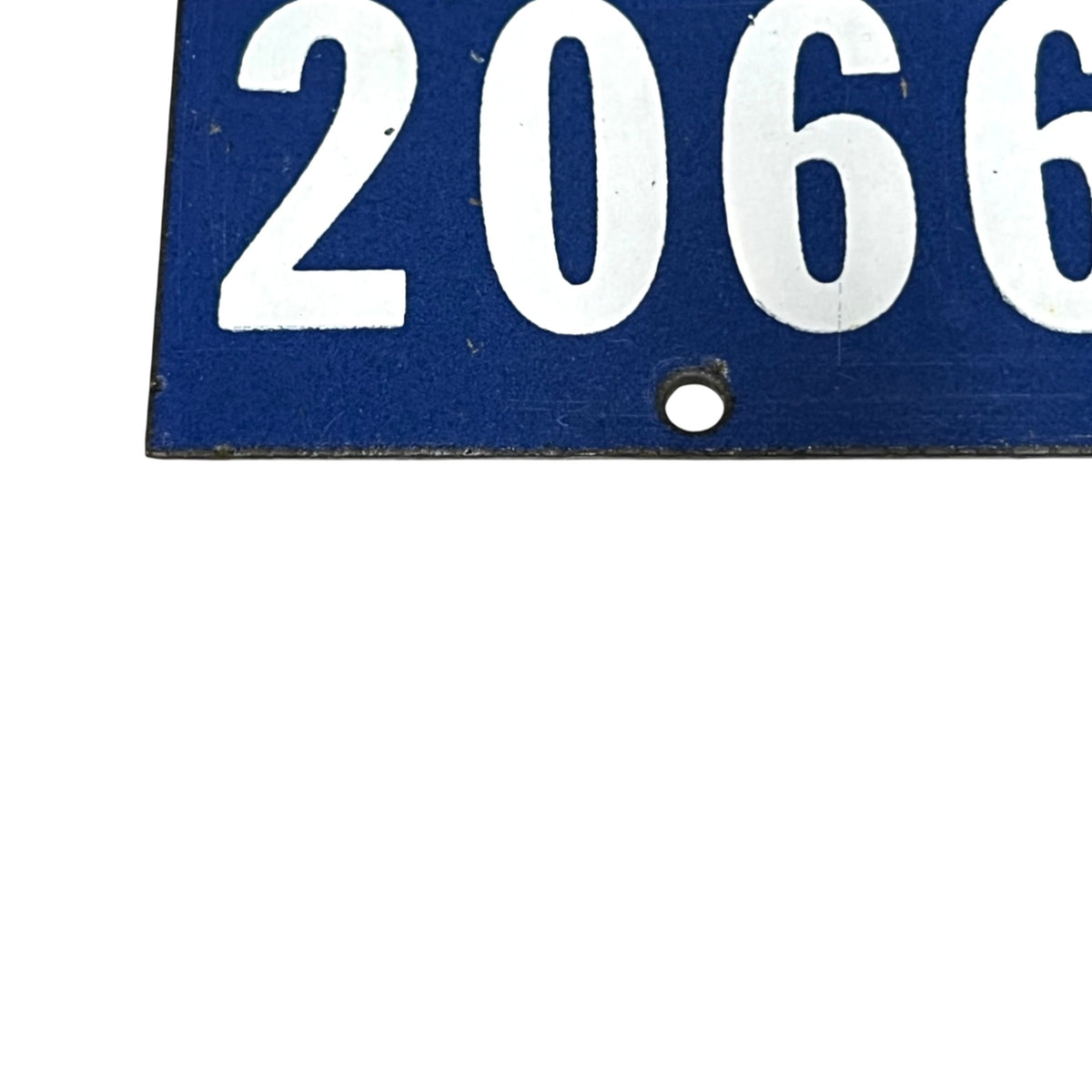 Vintage French Enamel House Number 2066 – Blue & White Door Plaque