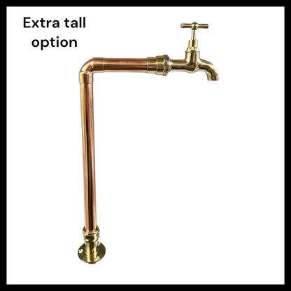 Bespoke XL Size Vintage Style Handmade Copper and Brass Kitchen Tap