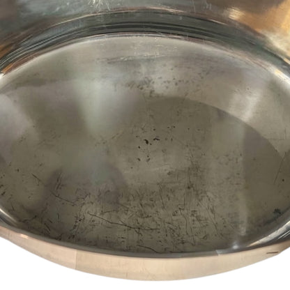 Close-up of the inner of a  copper pot handle on a white background