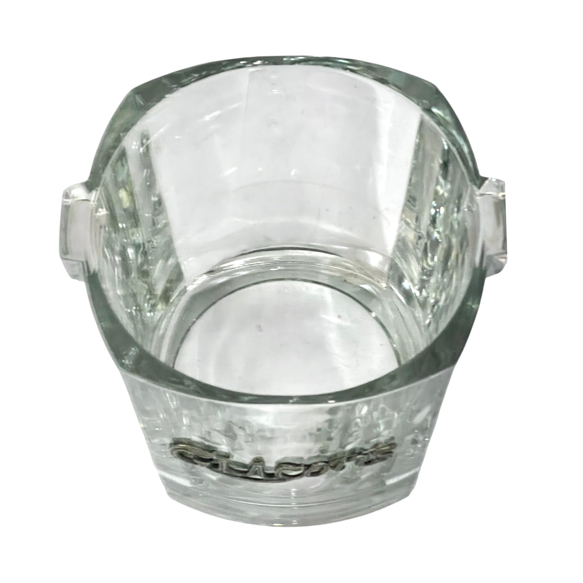 Vintage French Glass Ice Bucket 1960s Glaçons Barware Cocktail Cooler