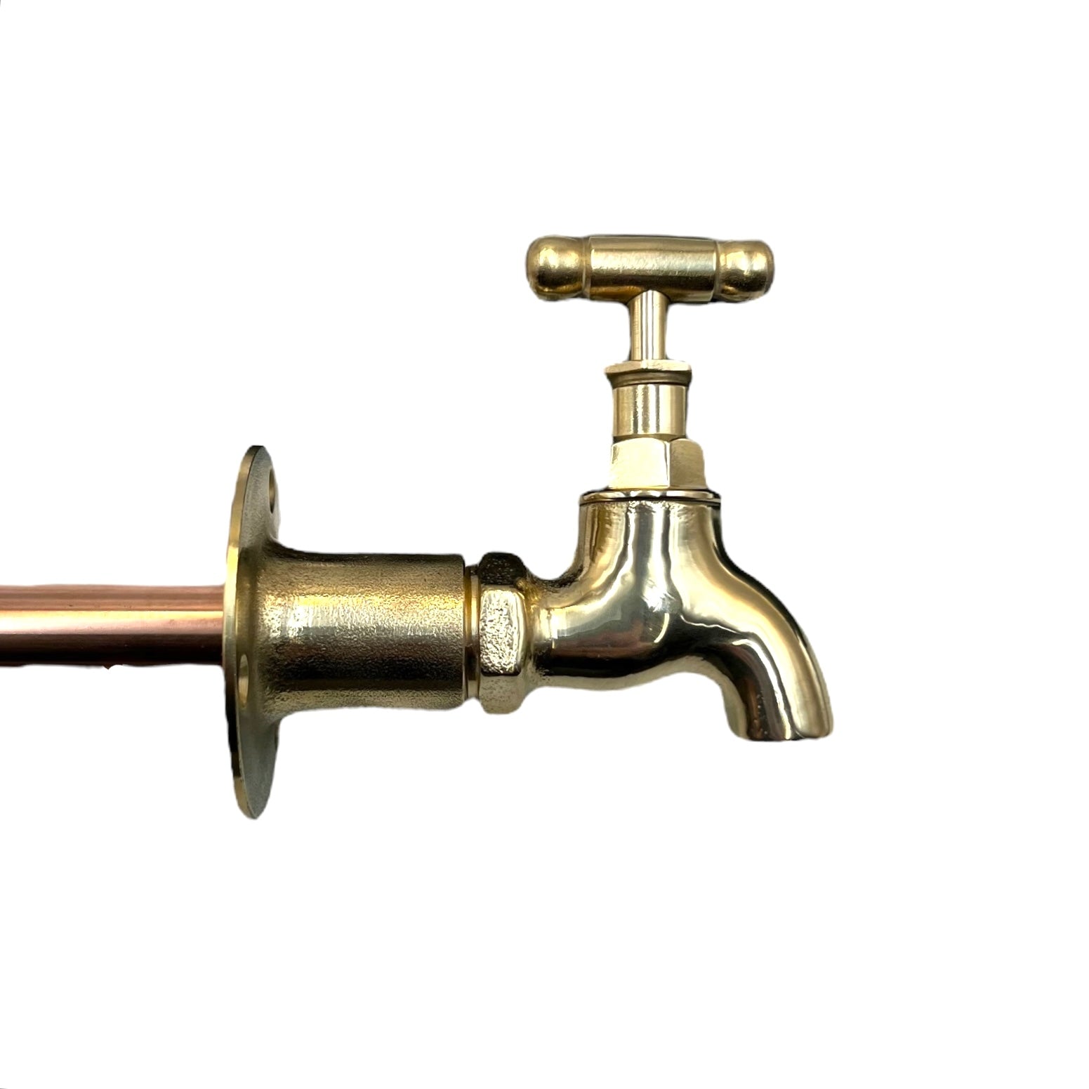 Brass Vintage Style Kitchen or Bathroom Tap, Wall Mounted ideal for Belfast Sink 