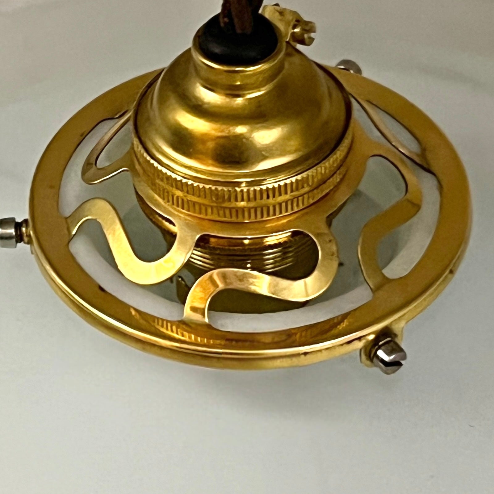 brass gallery of glass lightshade