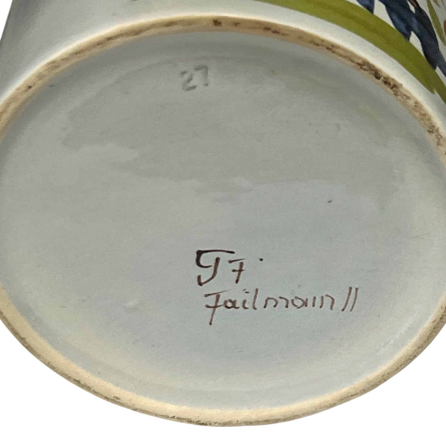 Ceramic jar with a signature on the base