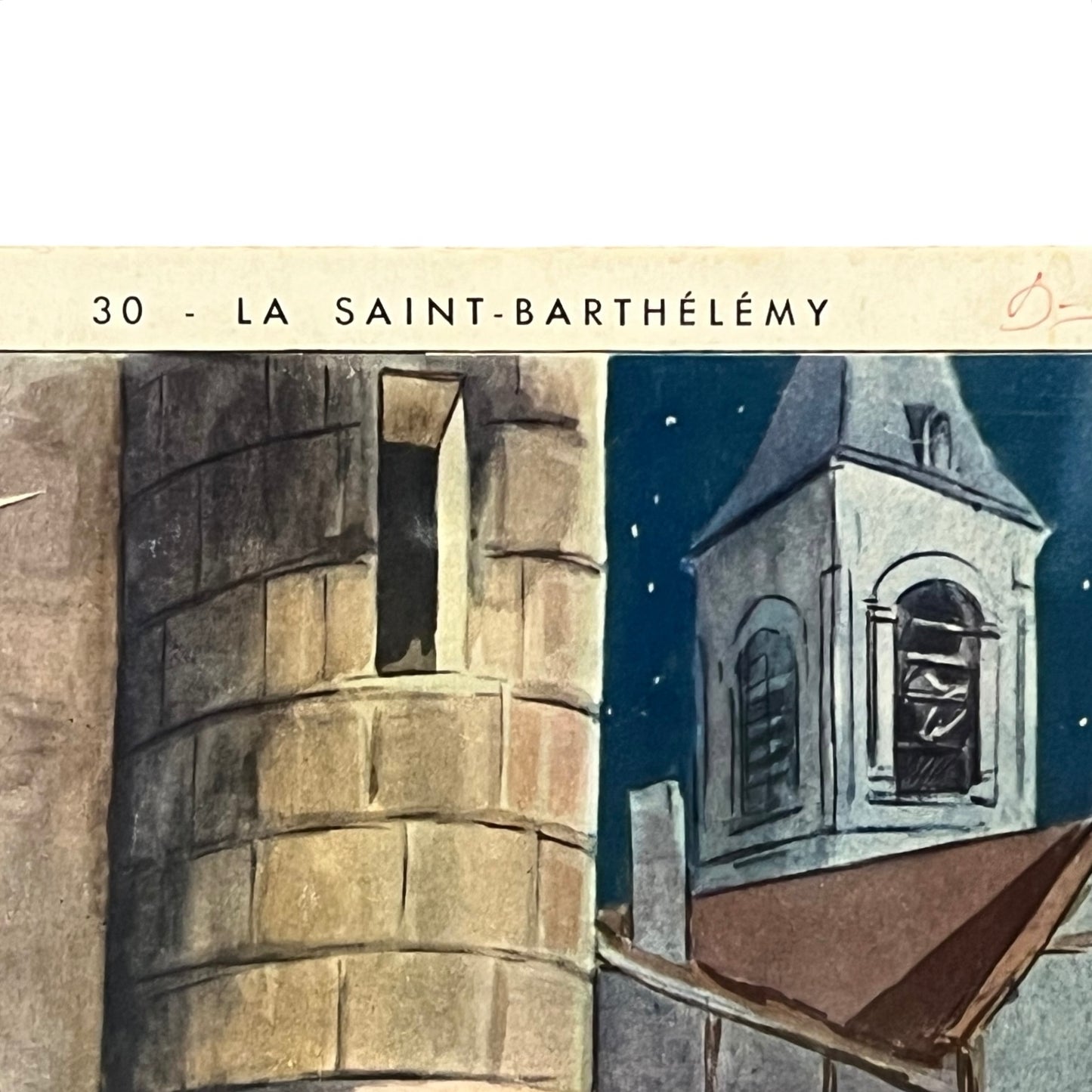 Close up of a French school history poster on a white background