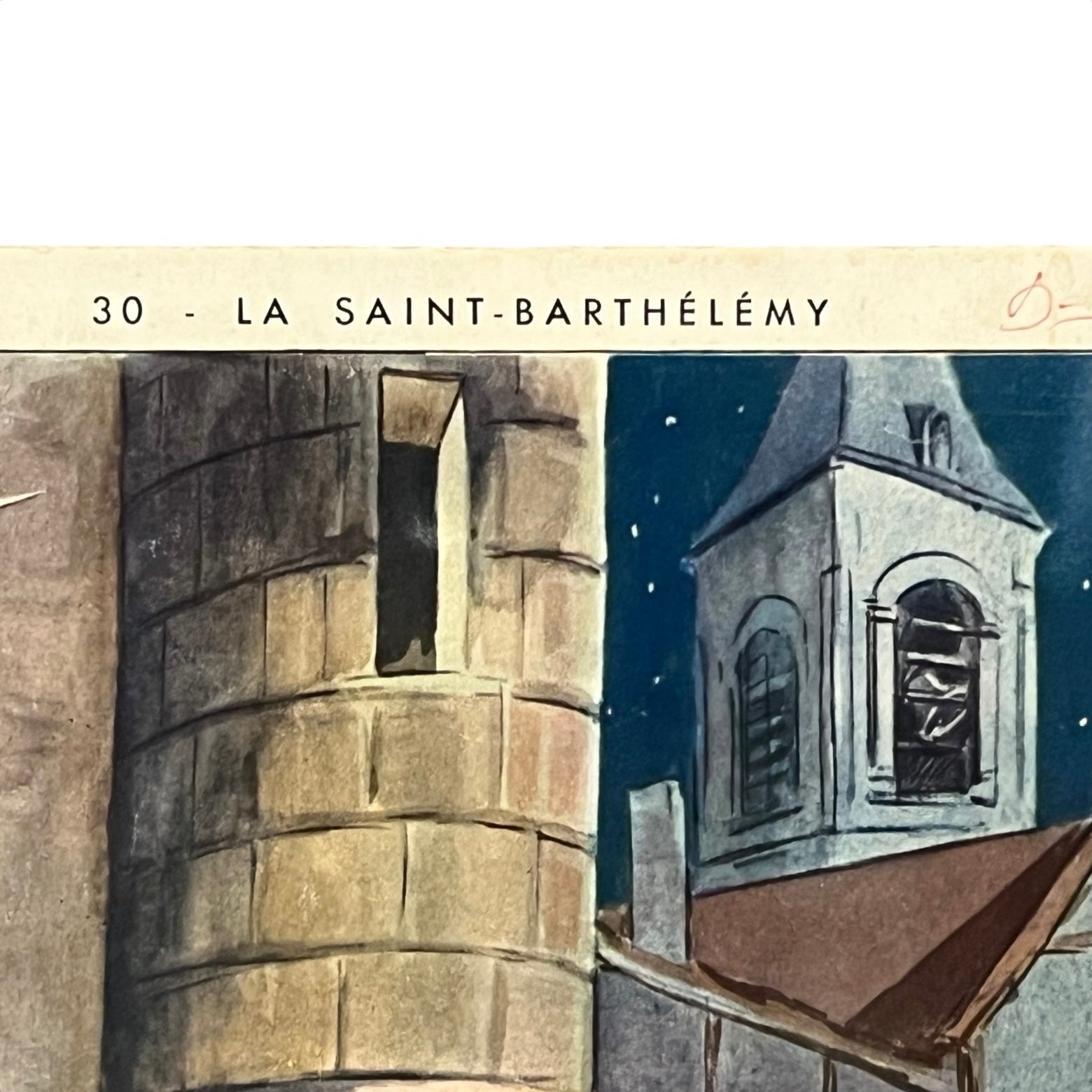 Close up of a French school history poster on a white background