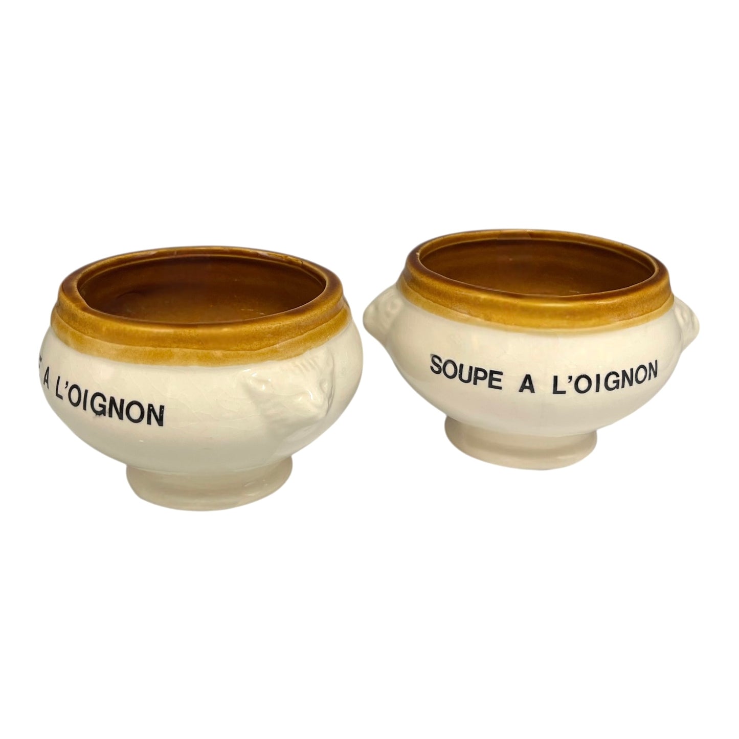 2 Vintage French Lion’s Head Soup Bowls –  Soupe a L'Oignon Pots