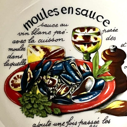 Vintage French Moules Serving Set of 8 Porcelain Mussels Bowls