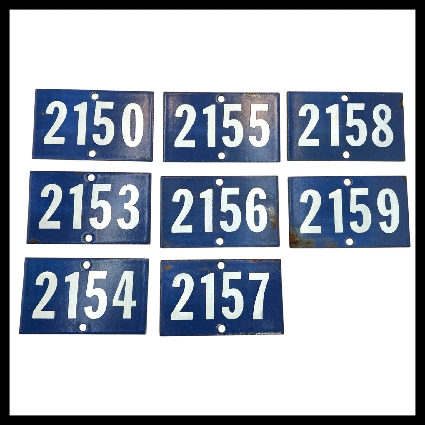 Vintage French Blue Enamel Door Number or Gatepost Numbers 2009 - 2299 available