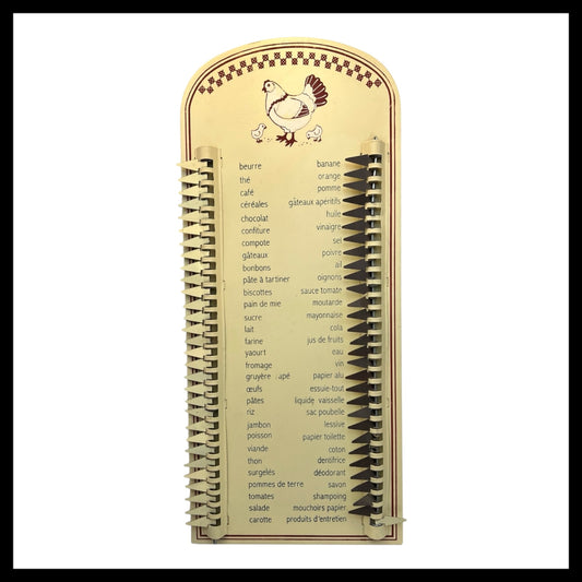 French Shopping List Reminder Board, Wall Hanging Metal Reminder Board for sale from All Things French Store