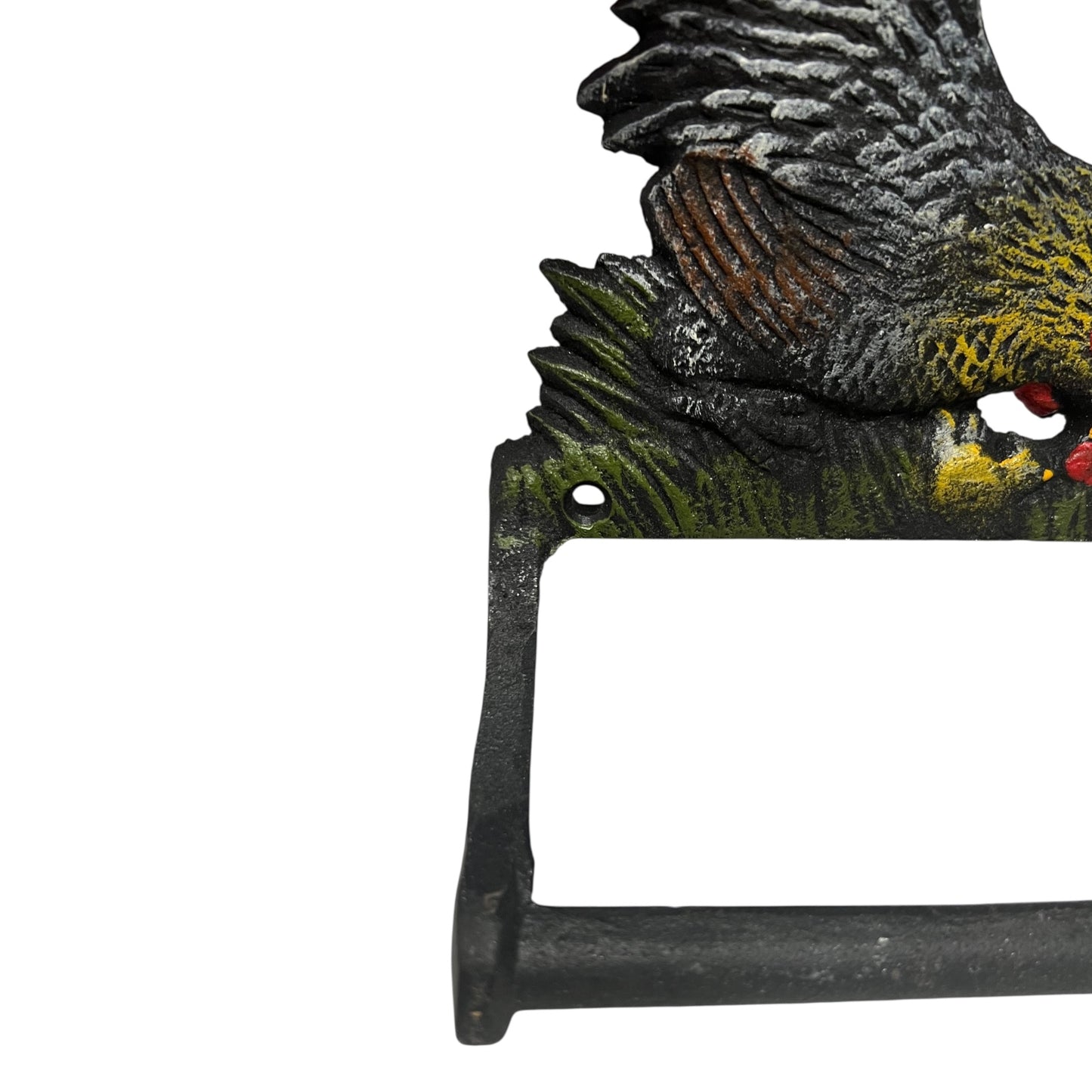 Farmhouse Cast Iron Chicken Toilet Roll Holder | Vintage Style, Wall-Mounted