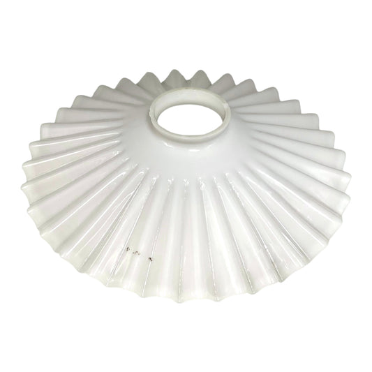 French vintage white glass lampshade on a white background