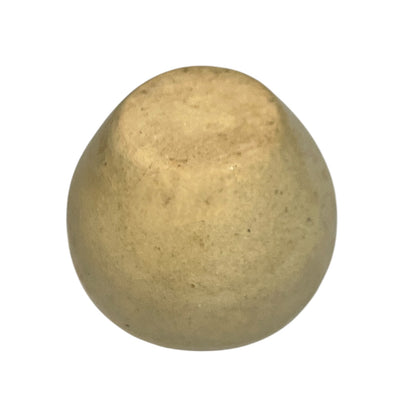 Beige ceramic escargot snail cup for serving French escargots on a white background