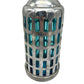 image French art deco caged cocktail soda syphon made from blue glass 