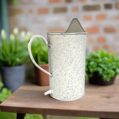 Vintage French Enamel Kitchen Jug, Garden Planter, Shabby Chic Irrigator