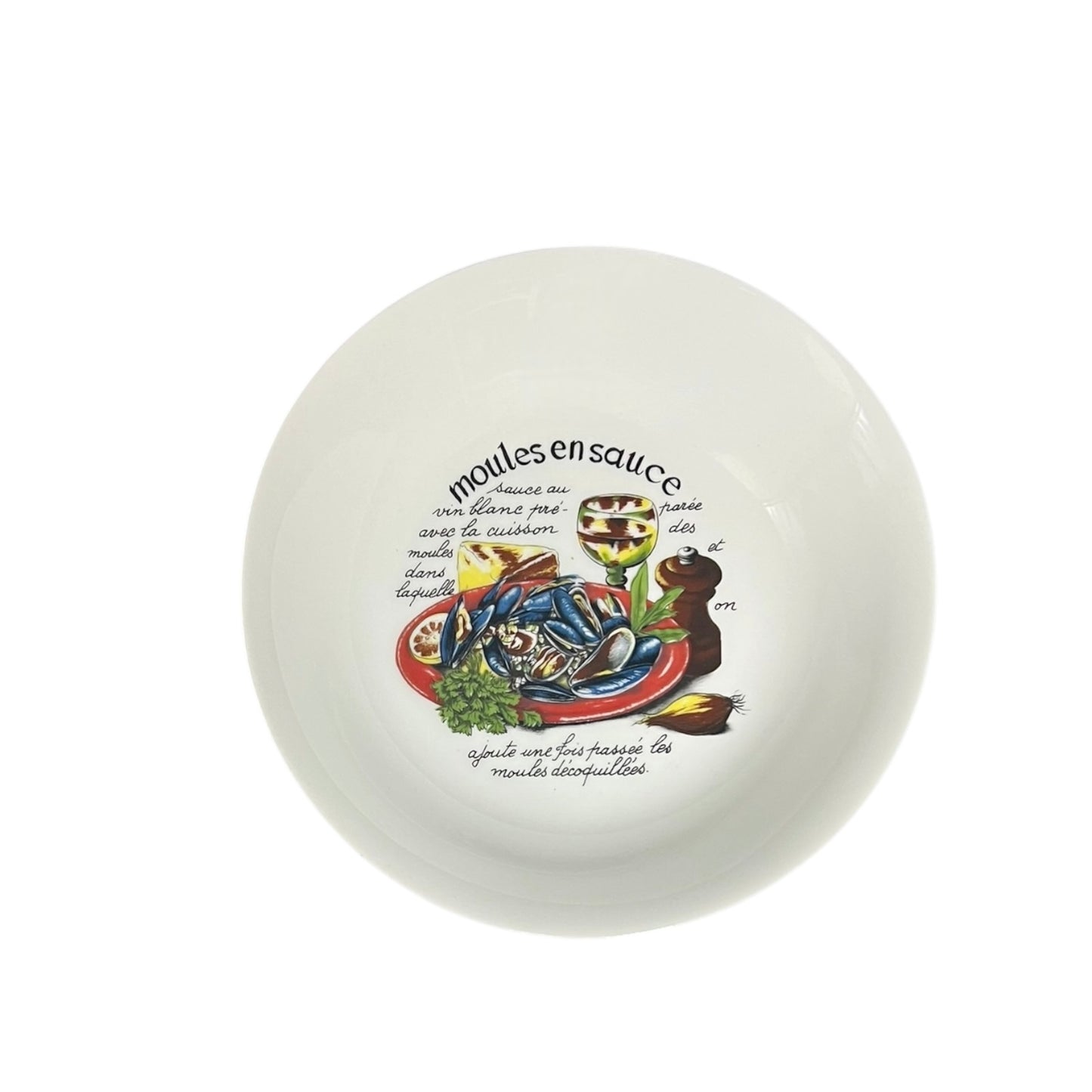 Vintage French Moules Serving Set of 8 Porcelain Mussels Bowls