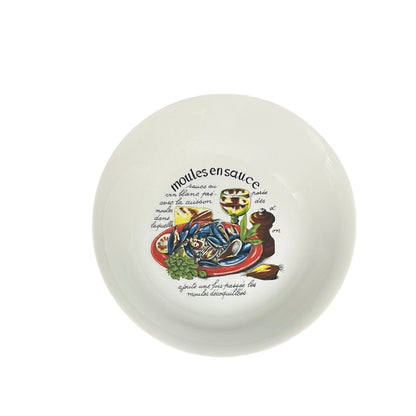 Vintage French Moules Serving Set of 8 Porcelain Mussels Bowls