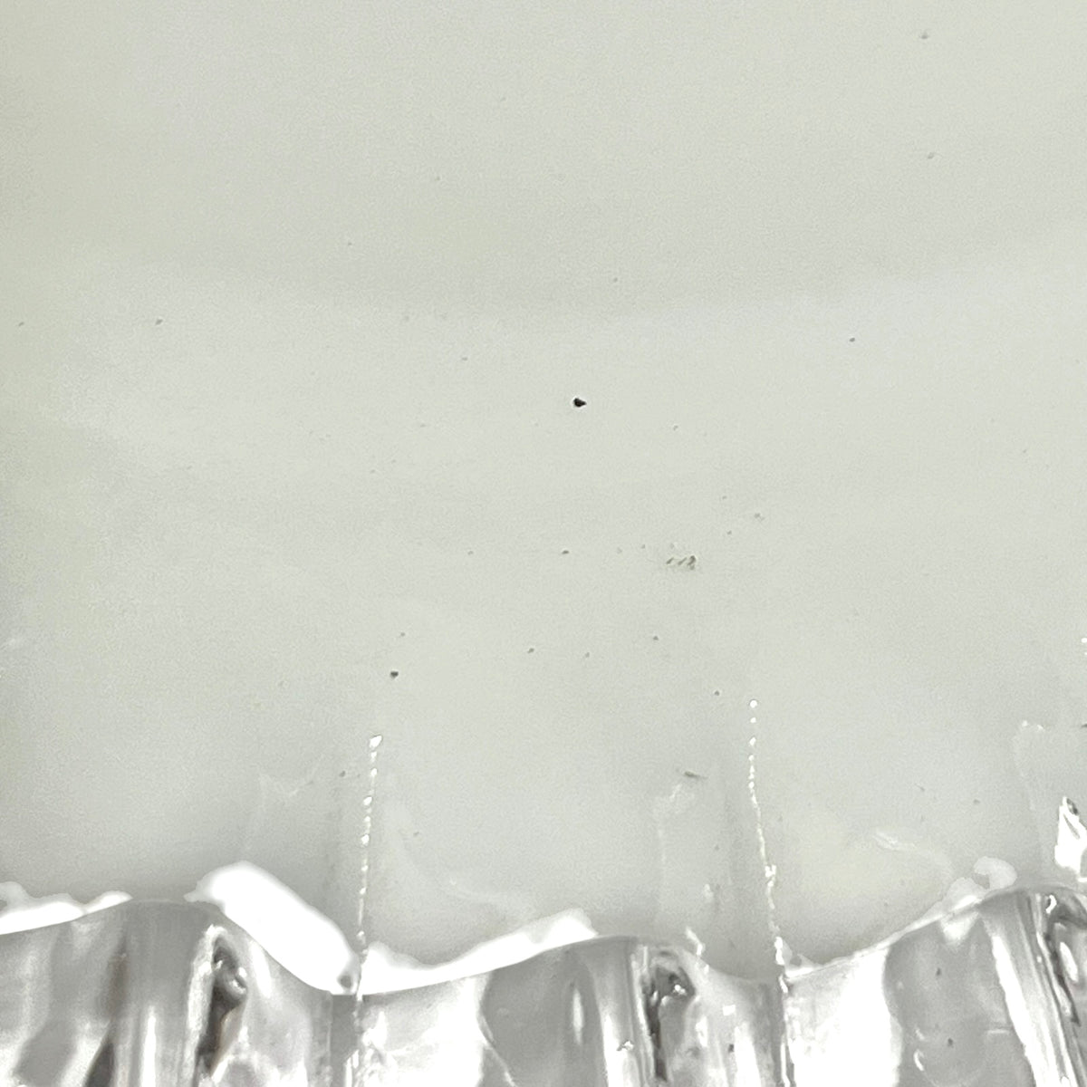 Vintage French Opaline Milk Glass Coolie Pendant Shade Clear Rim 26cm