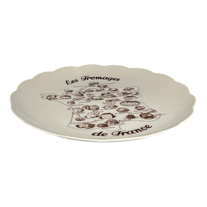 White plate with 'Les Fromages de France' design on a white background