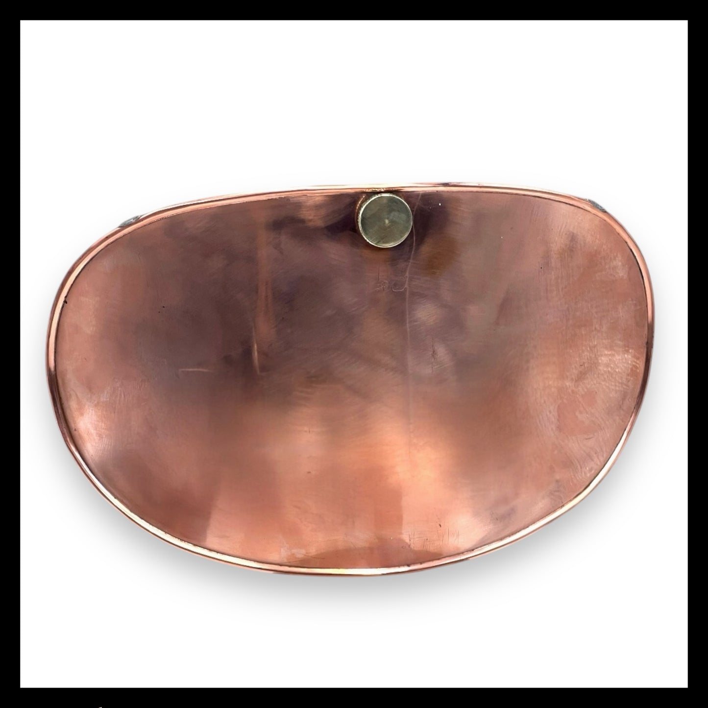 Antique Copper Curved Stomach Warmer or Back Warmer circa 1910  for sale from All Things French Store