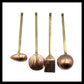 set of 4 French copper kitchen utensils with brass handles for sale from All Things French Store 