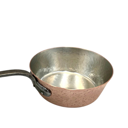 Vintage French Copper Saute Pan, 22cm Saucepan with Tin Lining, 2mm thick 