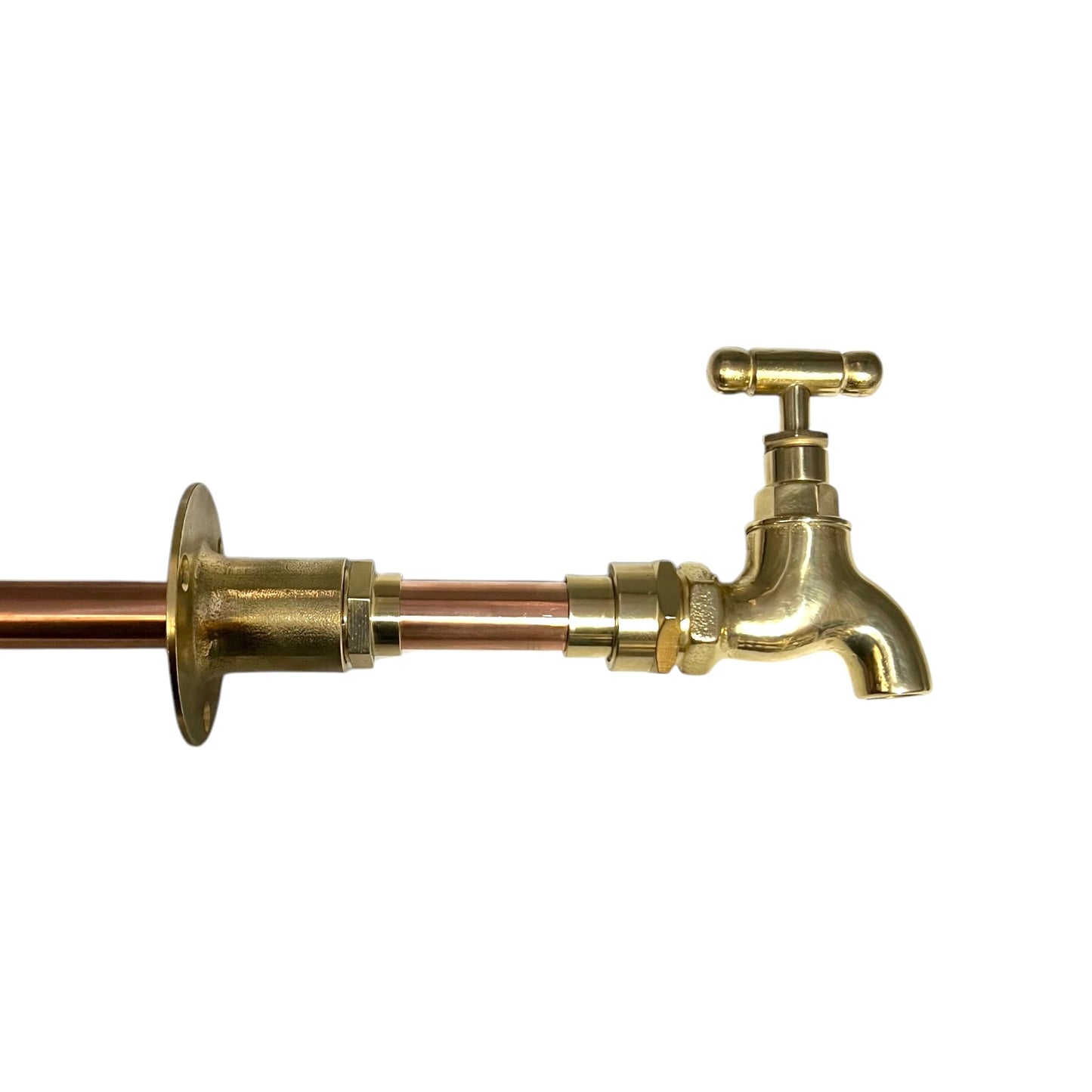 Brass Vintage Style Kitchen or Bathroom Tap, Wall Mounted ideal for Belfast Sink