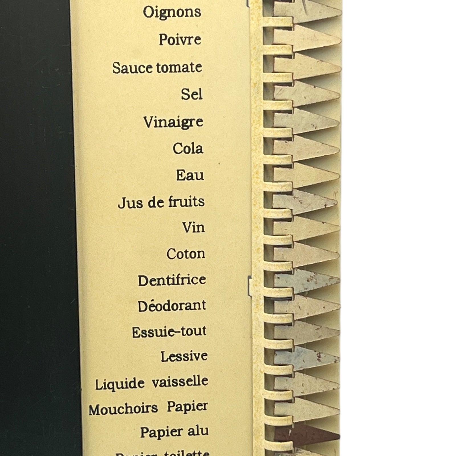 side of shopping list board